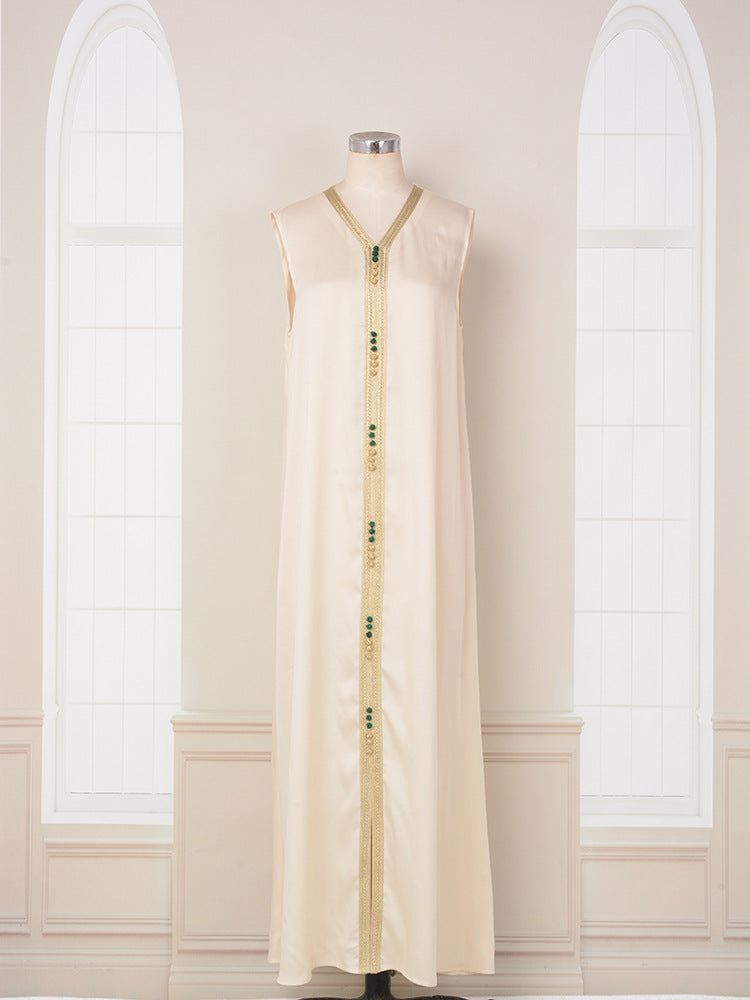 Women's Embroidered Cardigan Vest Two-piece Dress