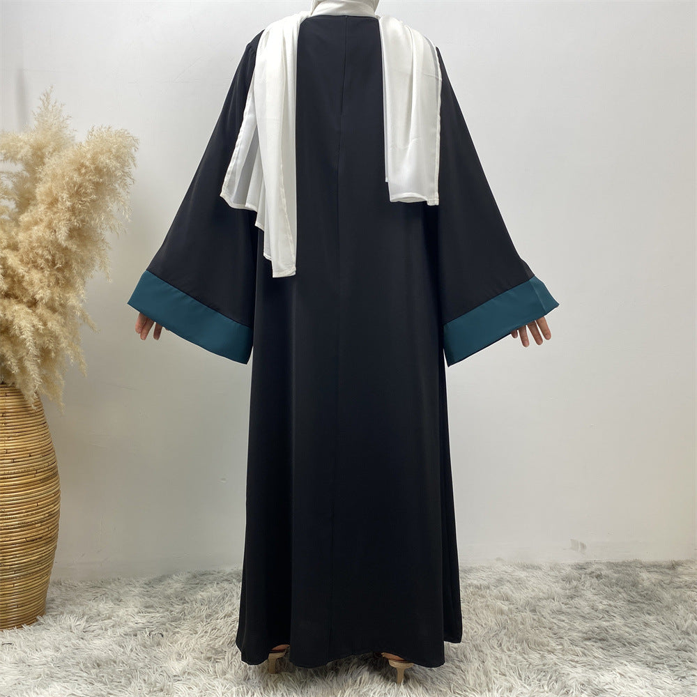 Modest Cardigan Patchwork Fake Two-piece Dress