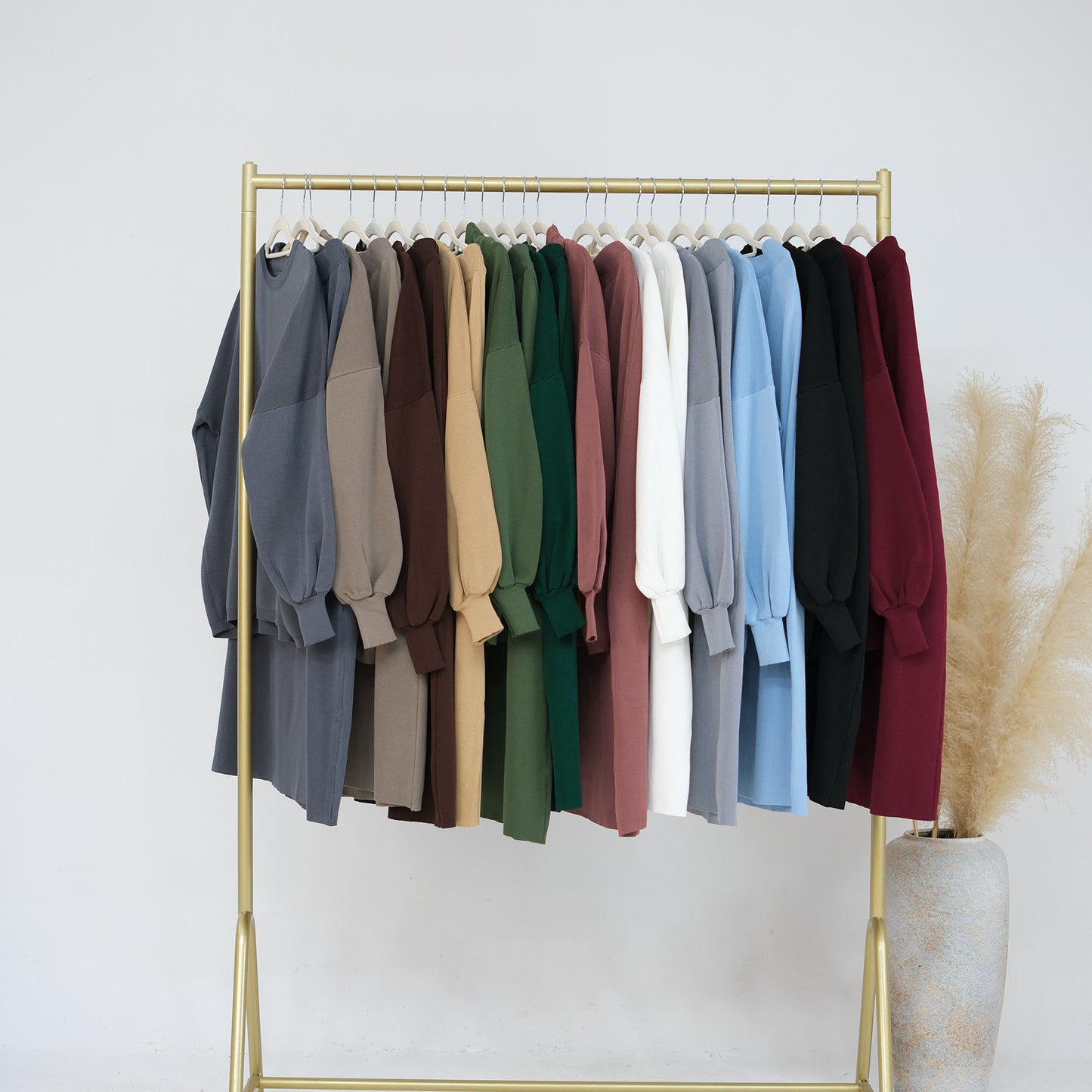 Thick Knit Two-Piece Modest Pants Set