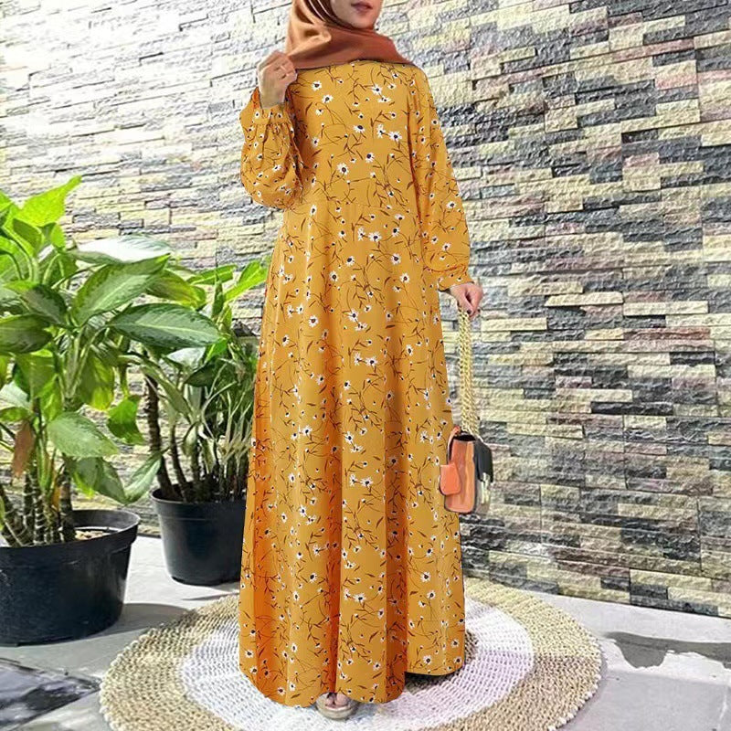 Women's Vintage Long-sleeved Loose Dress