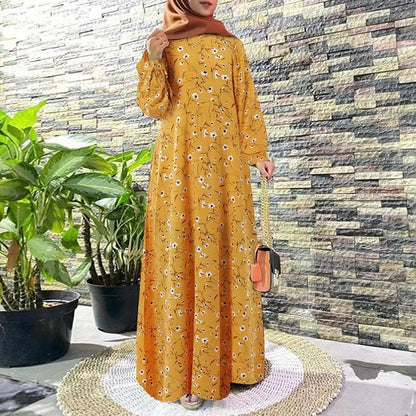 Women's Vintage Long-sleeved Loose Dress