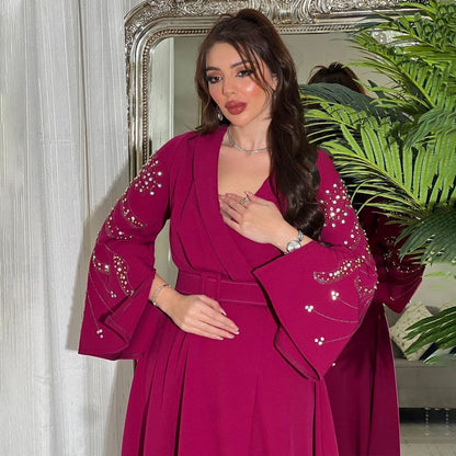 Women's Hot Jalabiya Party Dress with Belt