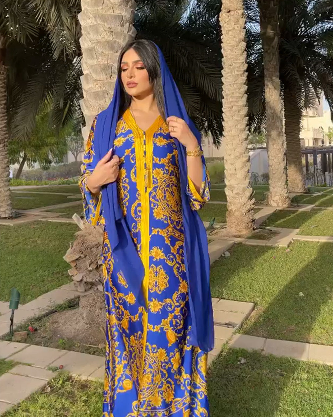 Women's Printed Gown Dress