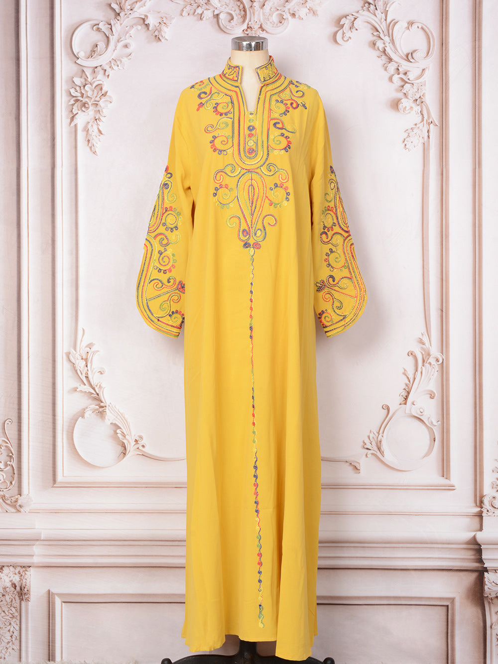 Women's Rope Embroidered Elegant Long-sleeved Dress