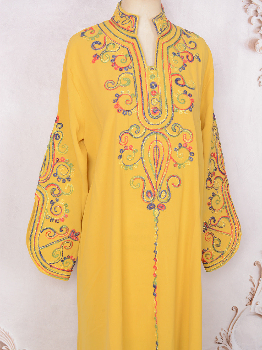 Women's Rope Embroidered Elegant Long-sleeved Dress