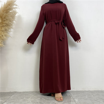 Women's Solid Lace-up Dresses
