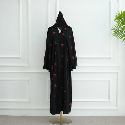 Middle Eastern Women's Floral Embroidered Abaya