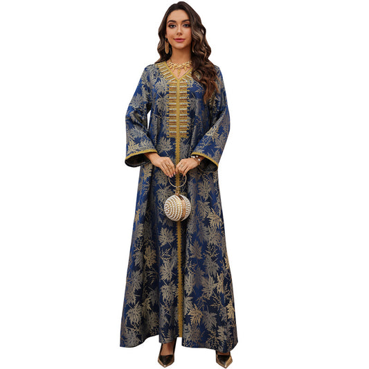 Women's Jacquard Embroidered Hot Diamond Party Dress