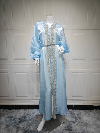 Women's Puff Sleeve Hot Diamond Three-piece Set