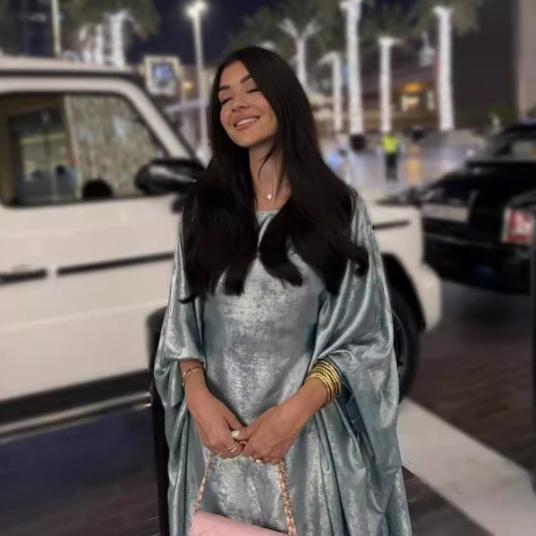 Women's Modest Feminine Hot Silver Dress