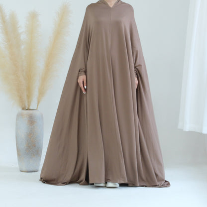 Women's Solid Color Plus-Size Batwing Dress Jilbab