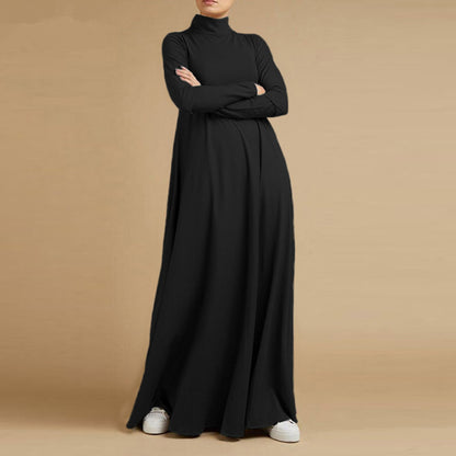 Women's High-neck Casual Abaya Dress