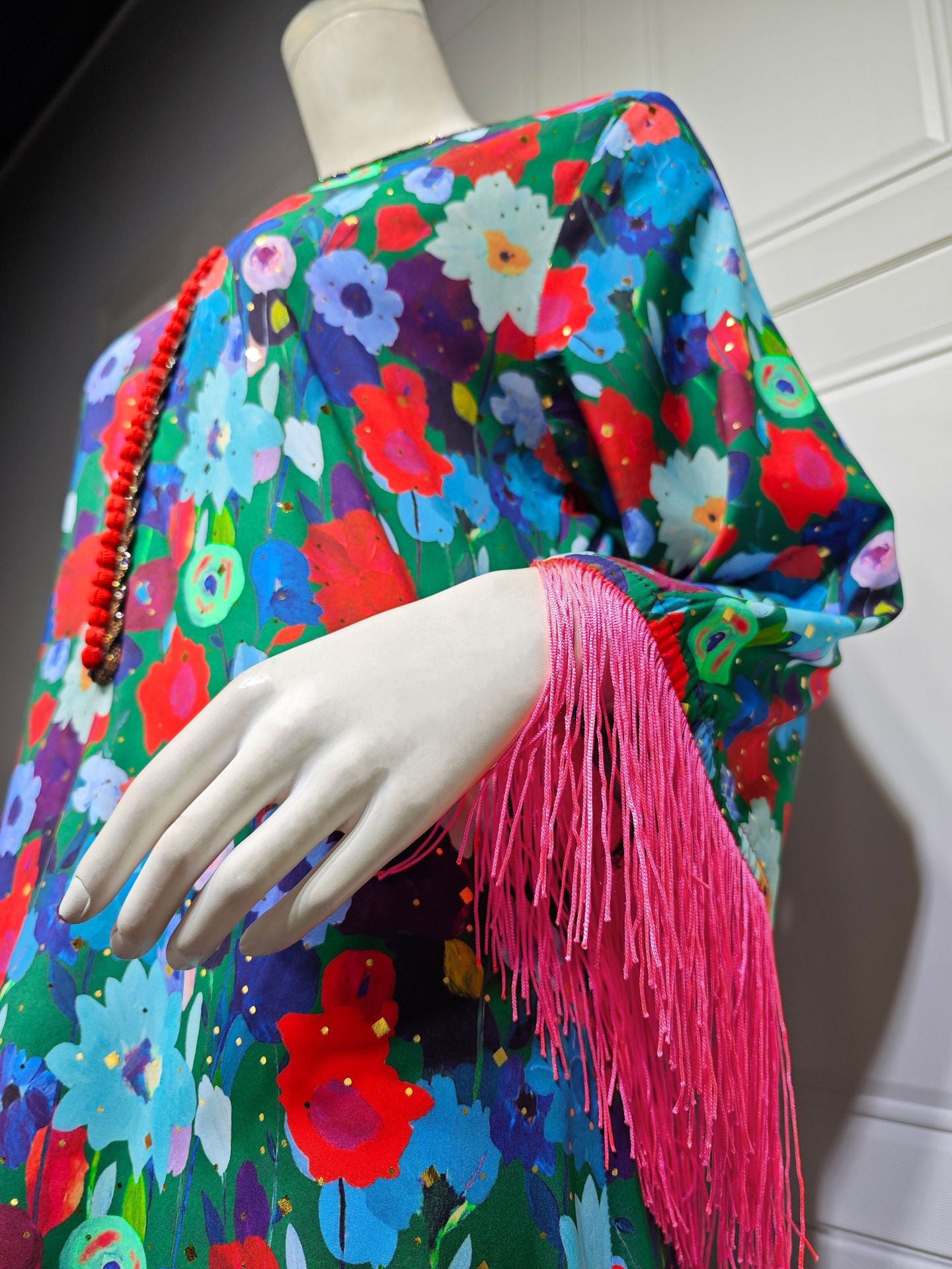 Women's Gilded Print Casual Jalabiya Dress