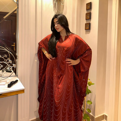 Women's Loose Hot Diamond Abaya Dress