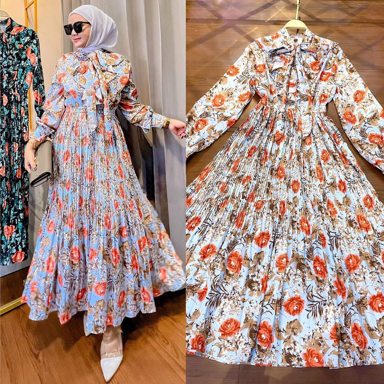 Women's Printed Ruffled Dress
