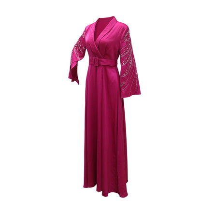 Women's Hot Jalabiya Party Dress with Belt