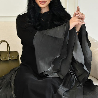 Women's Cardigan Ruffled Sleeve Dress