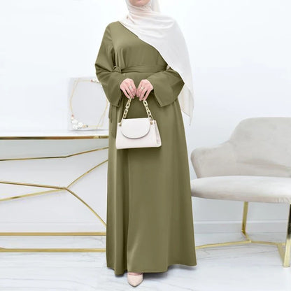 Satin Trim Arab Occasion Maxi Abaya