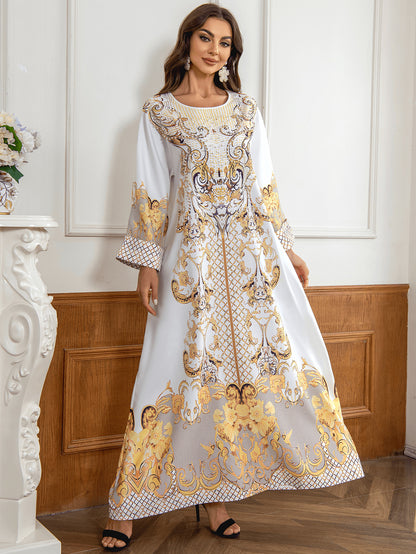 Printed Beaded Hot Diamond Dress