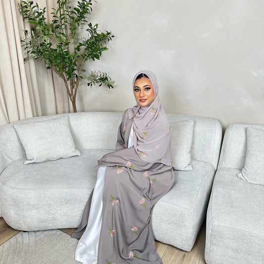 Middle Eastern Women's Floral Embroidered Abaya