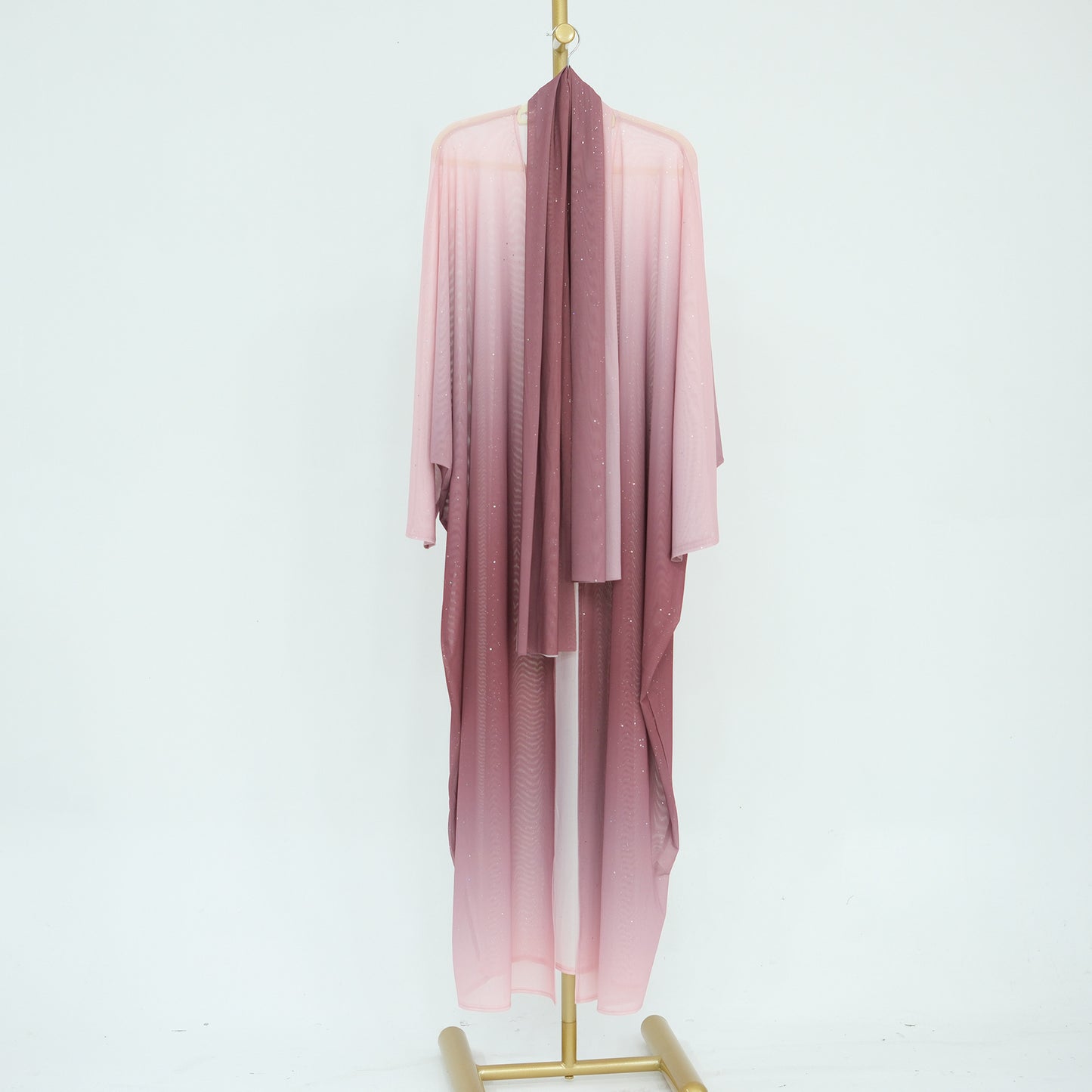 Gradient Everyday Parties Cardigan Robe with Hijab