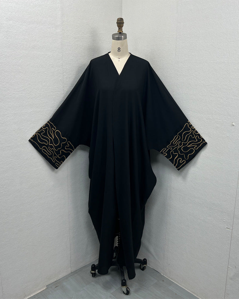 Embroidered Long Sleeve Robe