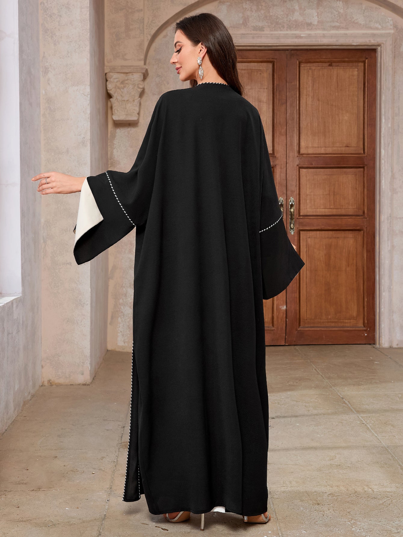Women's Contrasting Cardigan Long Robe