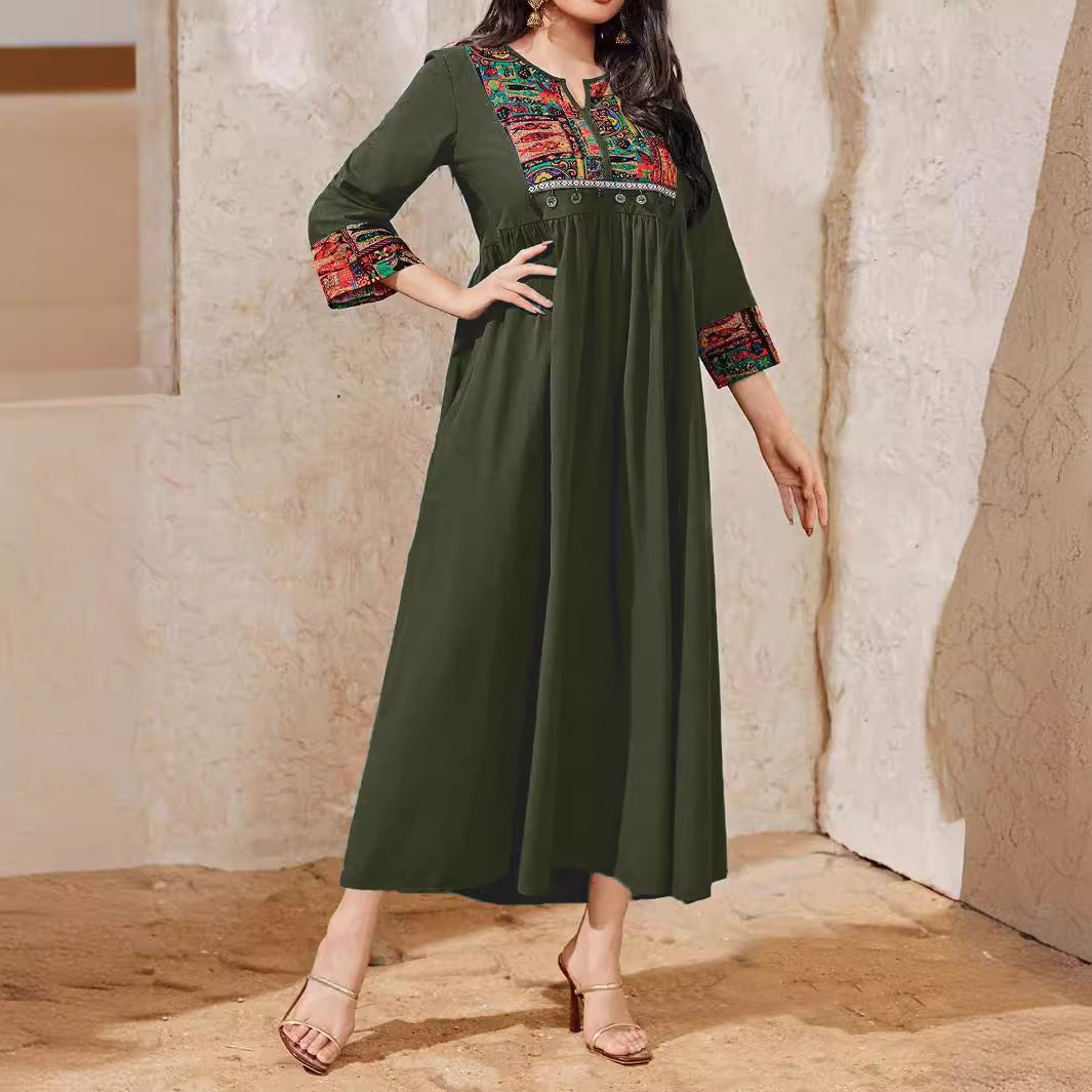 Women's Pendant Ethnic Casual Dress