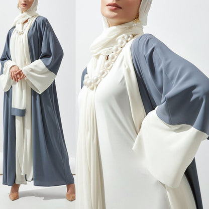 Modest Patchwork Cardigan Long Robe
