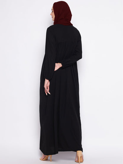 Women's Embroidered Loose Black Dress