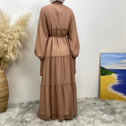 Women's Beaded Chiffon Cardigan Robe
