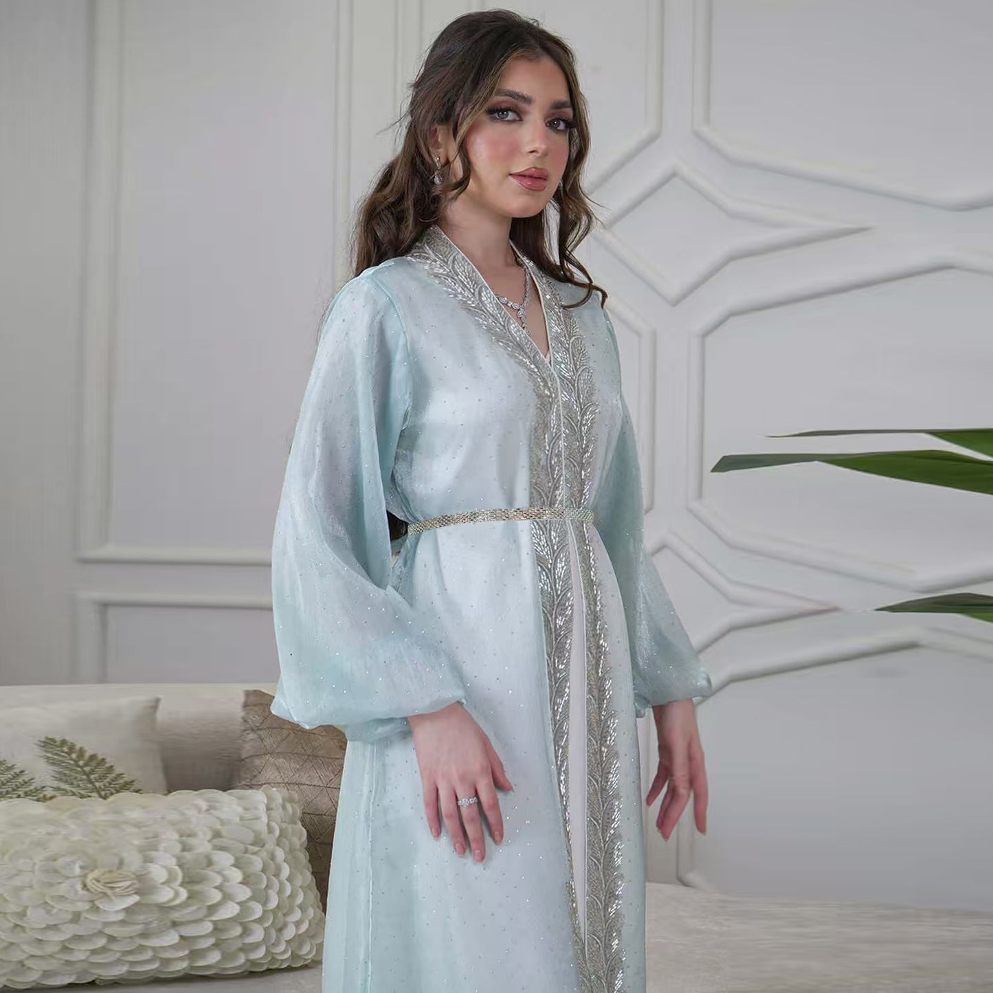 Women's Puff Sleeve Hot Diamond Three-piece Set