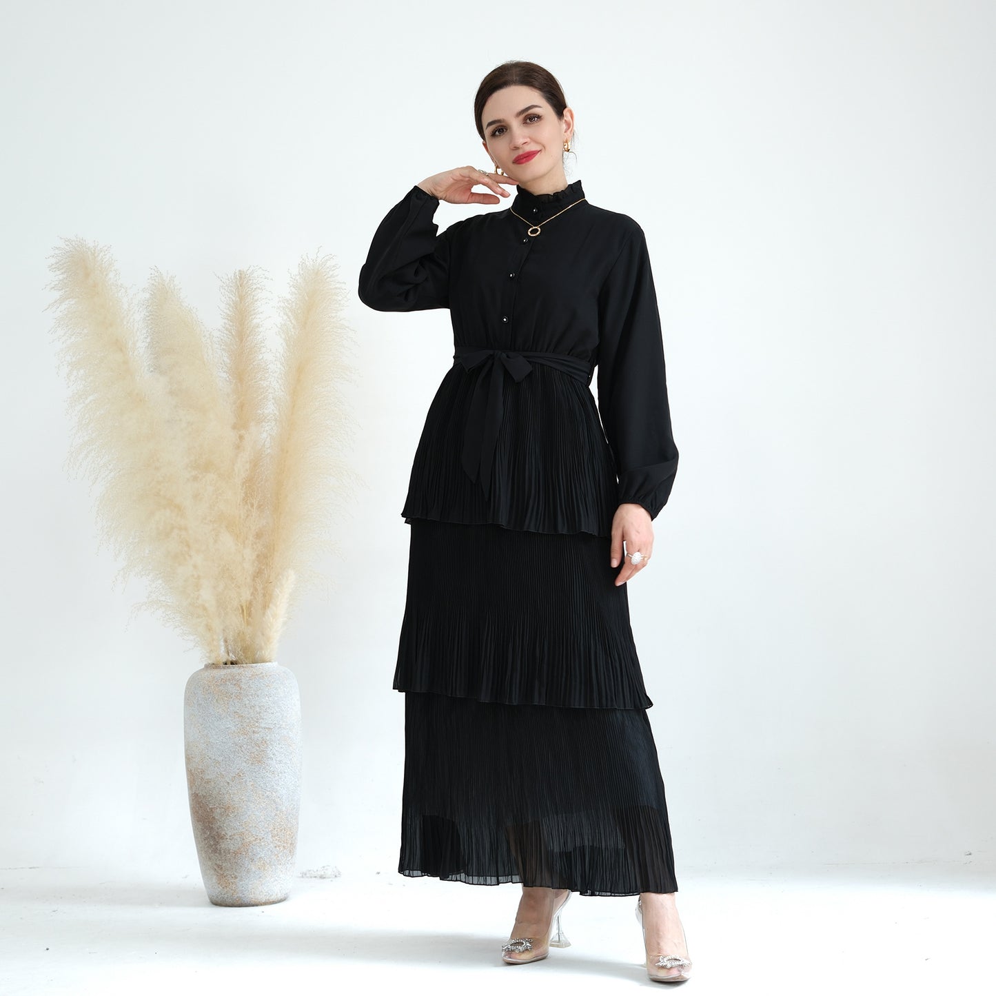 Women‘s Plain Party Black Dress