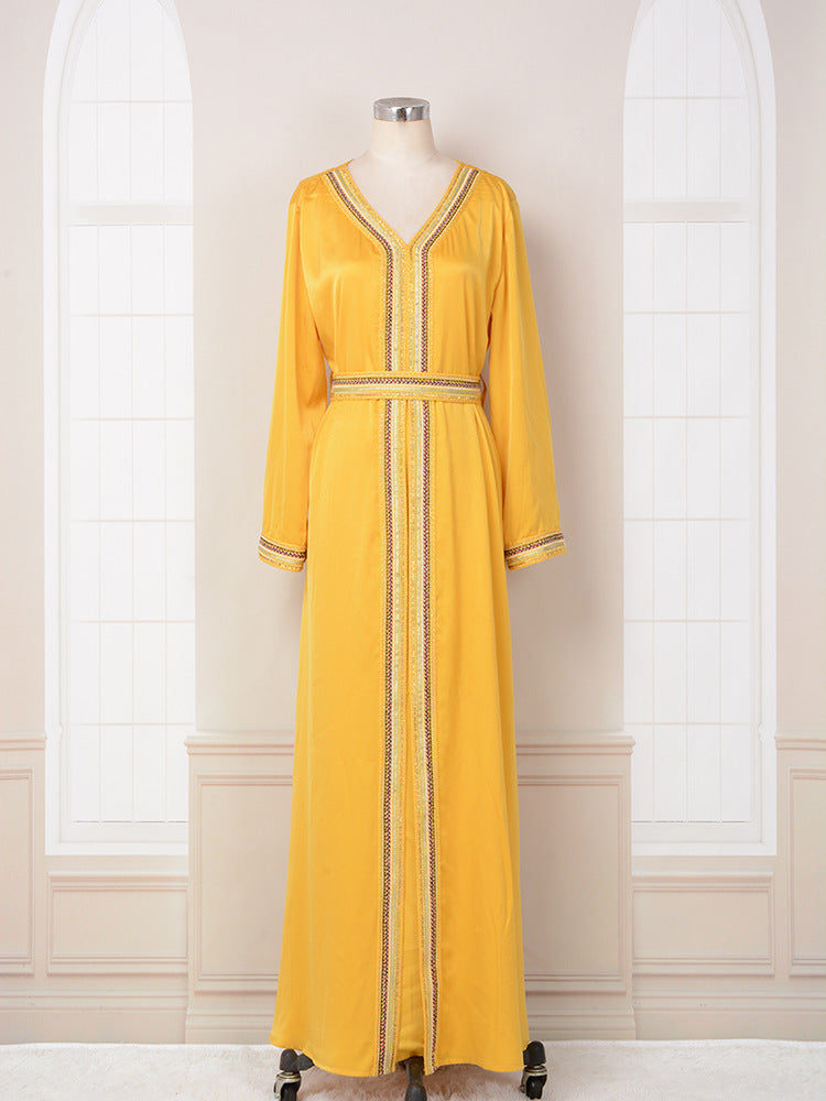 Muslim Yellow Party Dress Abayaya Muslim Yellow Party Dress Abayaya
