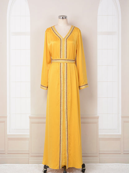 Muslim Yellow Party Dress