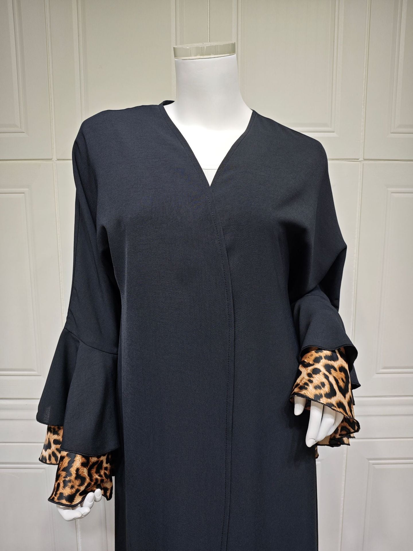 Trendy Wide Sleeve Open Abaya Dress