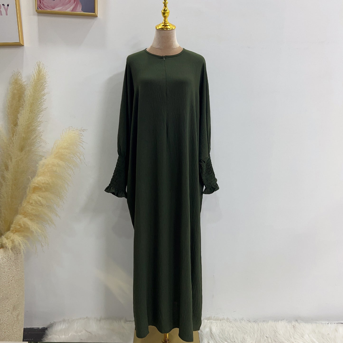 Plain Long Sleeve Bat Prayer Dress