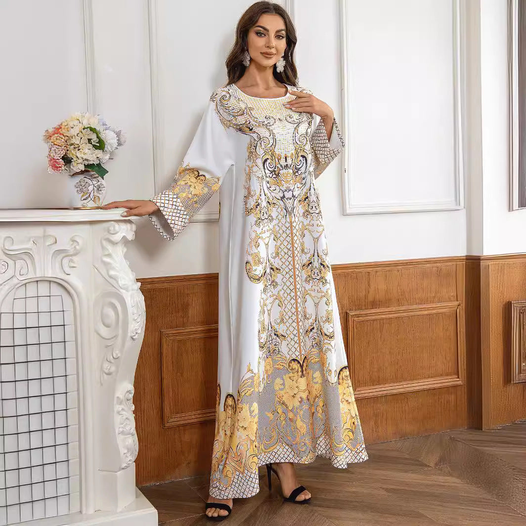 Printed Beaded Hot Diamond Dress
