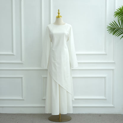 Elegant Asymmetric Top and A-Line Maxi Skirt Two-Piece Set