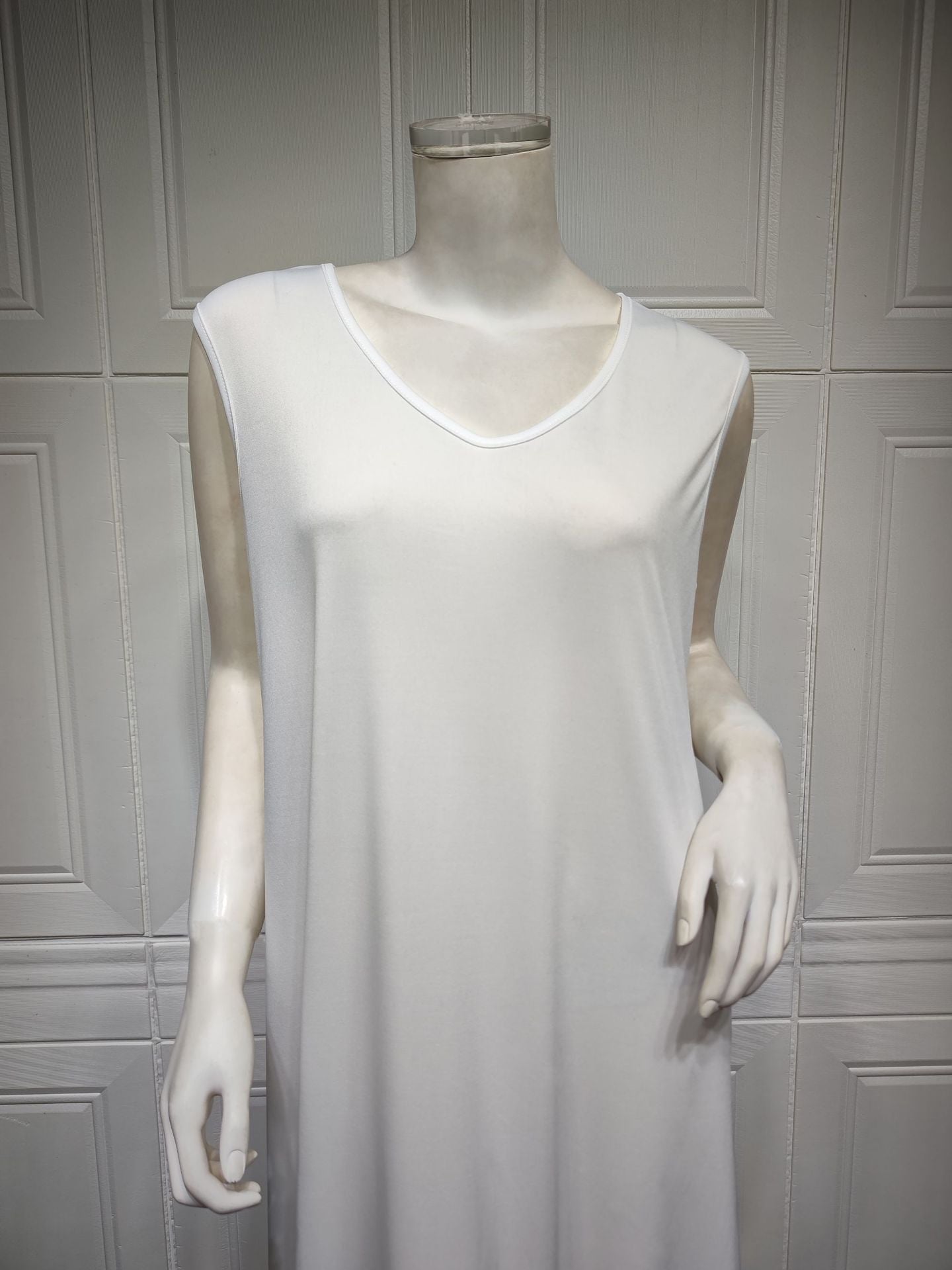 Women's Crewneck Vest White Dress