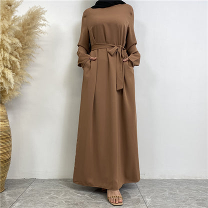 Women's Solid Lace-up Dresses