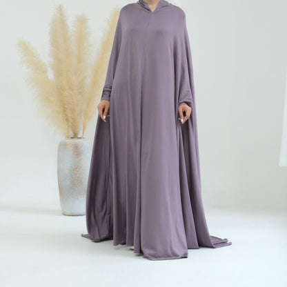 Women's Solid Color Plus-Size Batwing Dress Jilbab