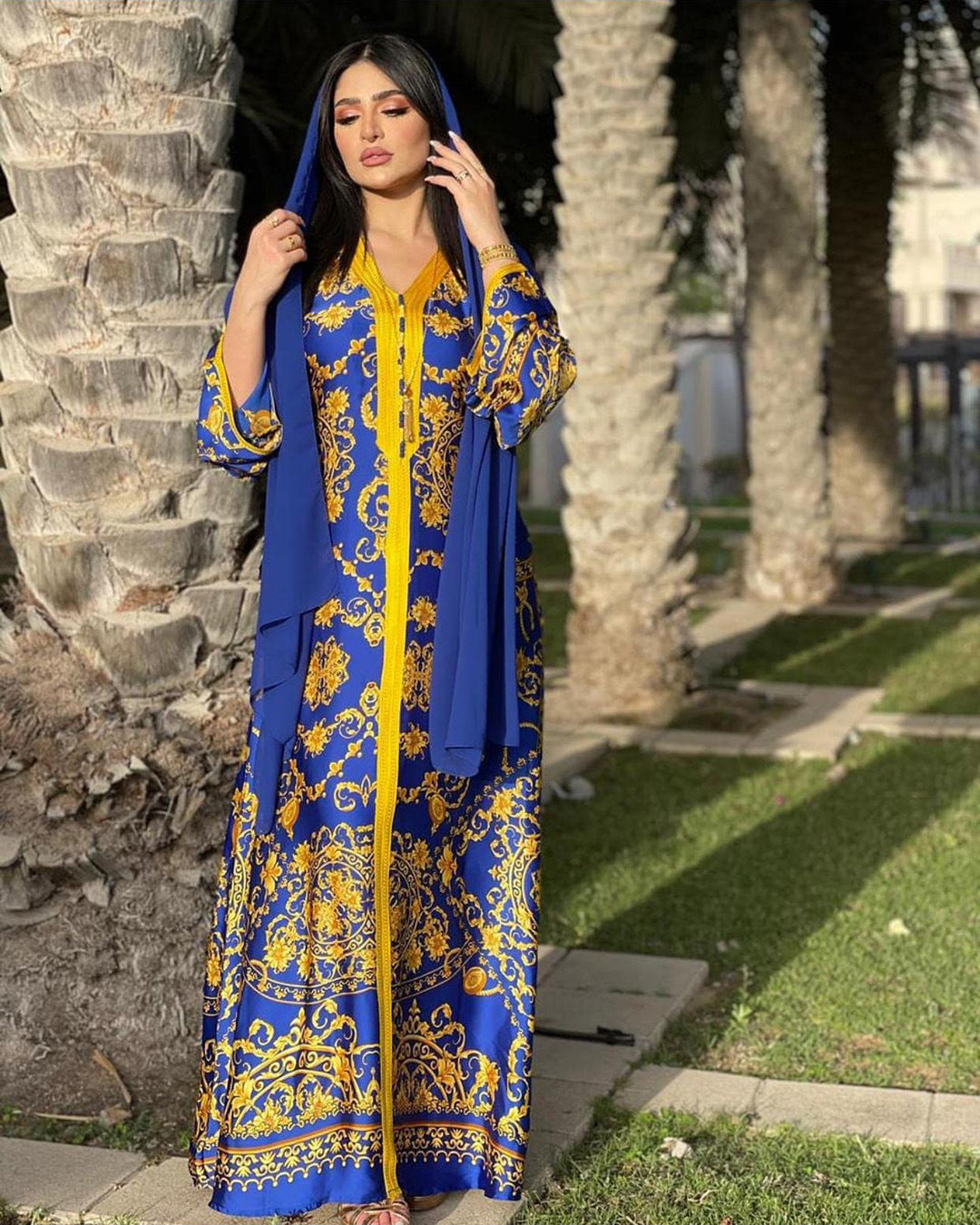 Women's Printed Gown Dress