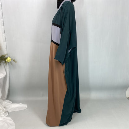 Women's Patchwork Cardigan Robe Dress
