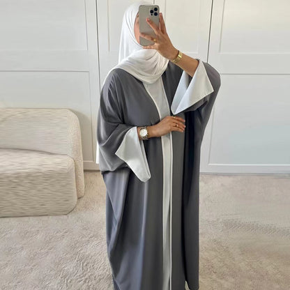 Cardigan Robes with Contrasting Edges with Bat-sleeves