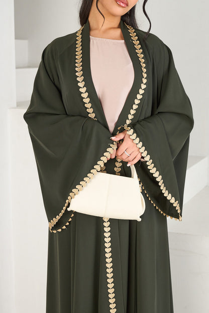 Women's Loose-trimmed Open Abaya Robe