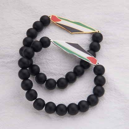 Palestine National Flag Black Bracelet and Hand Rope