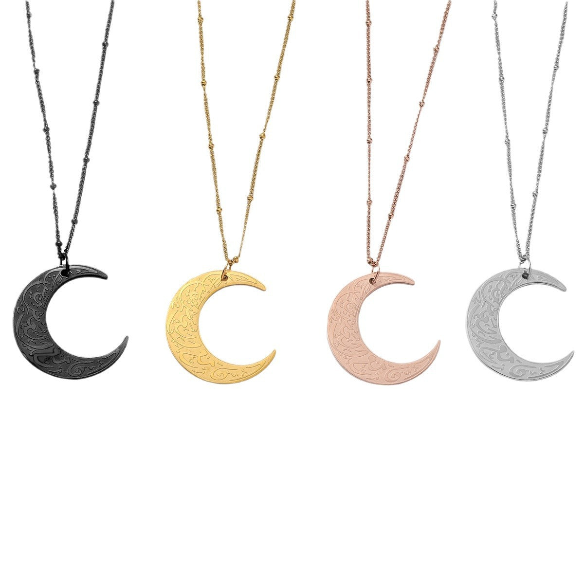 Personalized Hipster Short Simple Arabic Moon Necklace