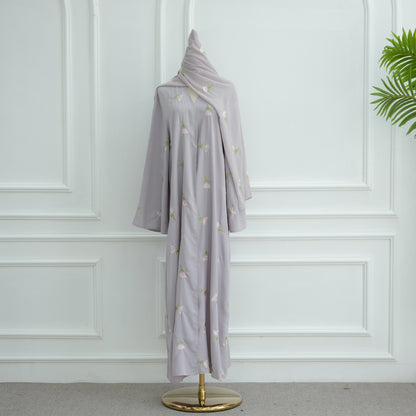 Middle Eastern Women's Floral Embroidered Abaya