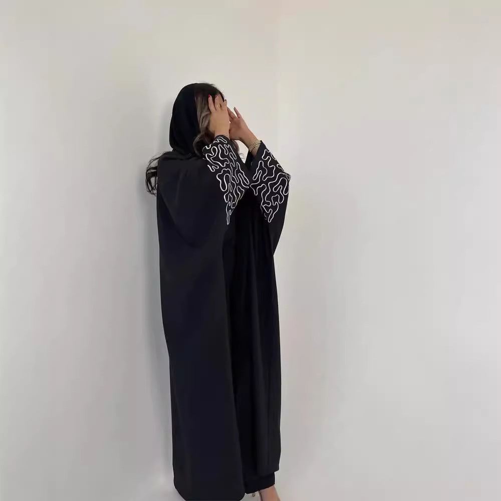 Embroidered Long Sleeve Robe